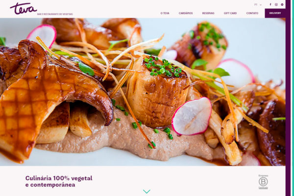 Site restaurante vegetariano Teva