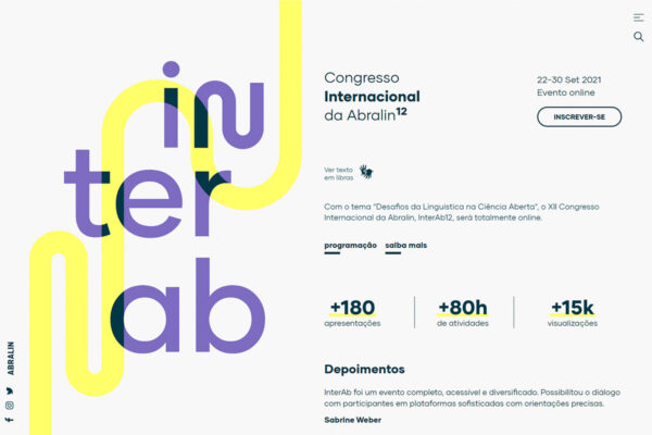Site Interab - Congresso Internacional da Abralin